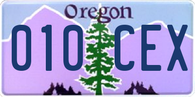 OR license plate 010CEX