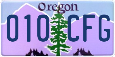OR license plate 010CFG