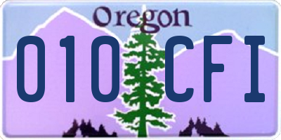 OR license plate 010CFI