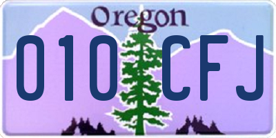 OR license plate 010CFJ