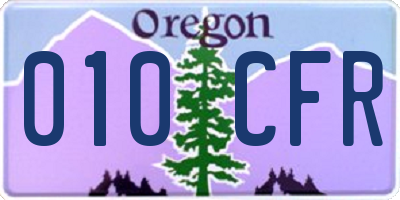 OR license plate 010CFR