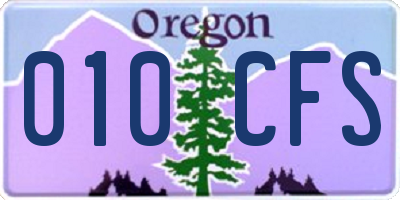 OR license plate 010CFS