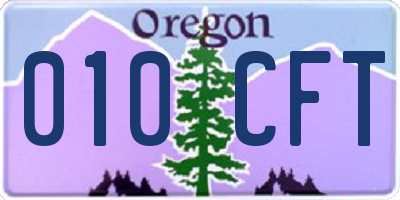 OR license plate 010CFT