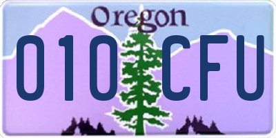 OR license plate 010CFU