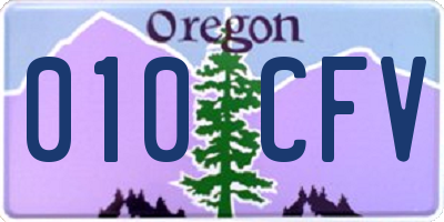 OR license plate 010CFV