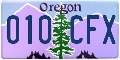 OR license plate 010CFX