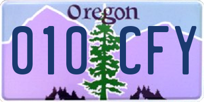 OR license plate 010CFY