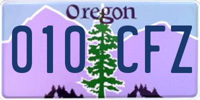 OR license plate 010CFZ