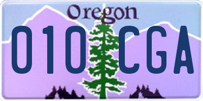 OR license plate 010CGA
