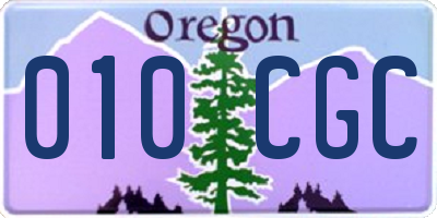 OR license plate 010CGC