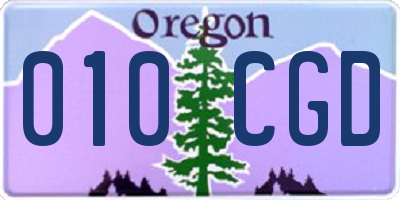 OR license plate 010CGD