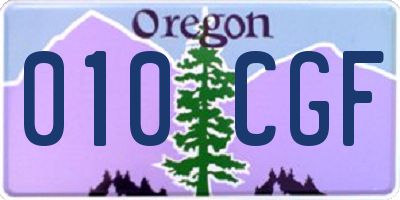 OR license plate 010CGF