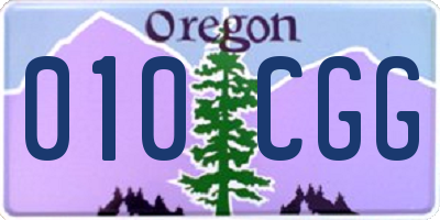 OR license plate 010CGG