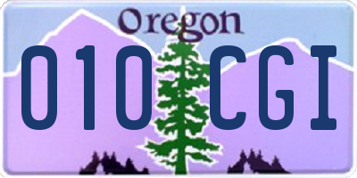 OR license plate 010CGI