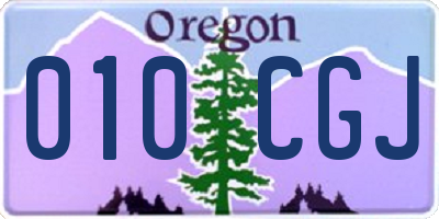 OR license plate 010CGJ
