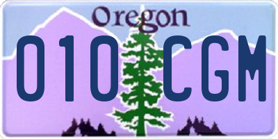 OR license plate 010CGM