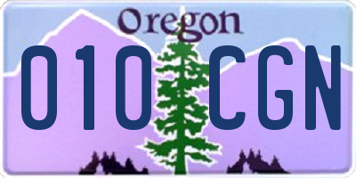 OR license plate 010CGN