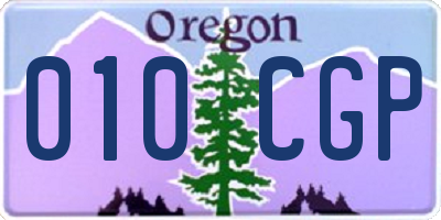 OR license plate 010CGP