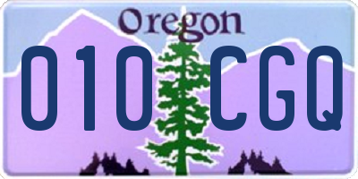 OR license plate 010CGQ