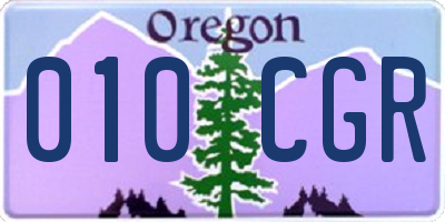 OR license plate 010CGR