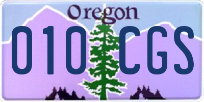 OR license plate 010CGS