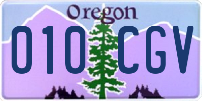 OR license plate 010CGV
