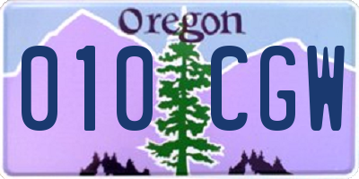 OR license plate 010CGW