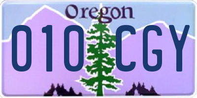 OR license plate 010CGY