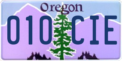 OR license plate 010CIE