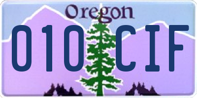OR license plate 010CIF