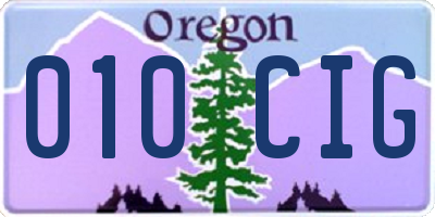OR license plate 010CIG