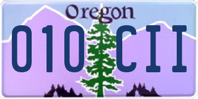 OR license plate 010CII