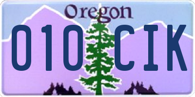 OR license plate 010CIK