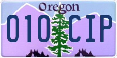 OR license plate 010CIP