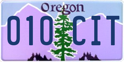 OR license plate 010CIT