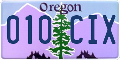 OR license plate 010CIX