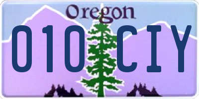 OR license plate 010CIY