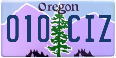 OR license plate 010CIZ