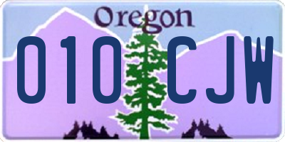 OR license plate 010CJW