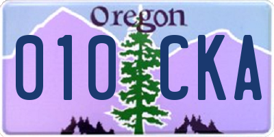 OR license plate 010CKA