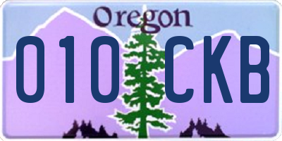 OR license plate 010CKB