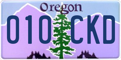 OR license plate 010CKD