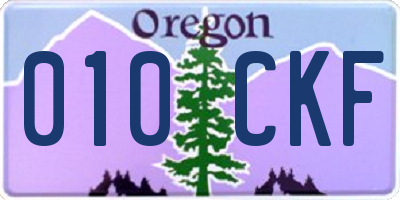 OR license plate 010CKF