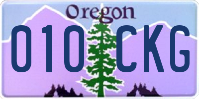 OR license plate 010CKG