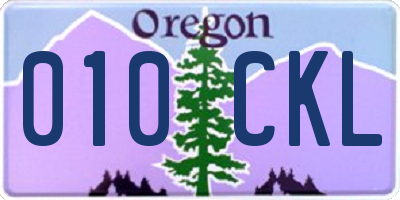 OR license plate 010CKL