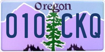 OR license plate 010CKQ