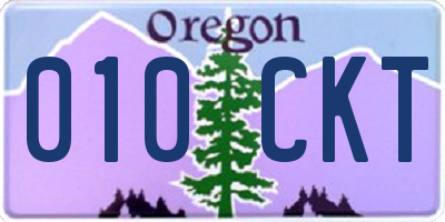 OR license plate 010CKT