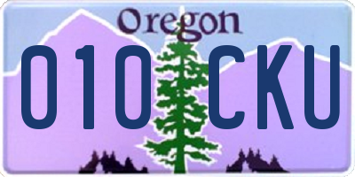 OR license plate 010CKU