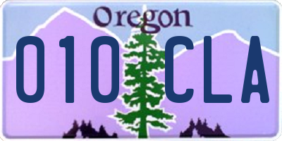OR license plate 010CLA
