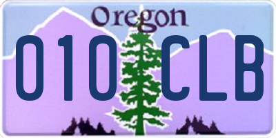 OR license plate 010CLB